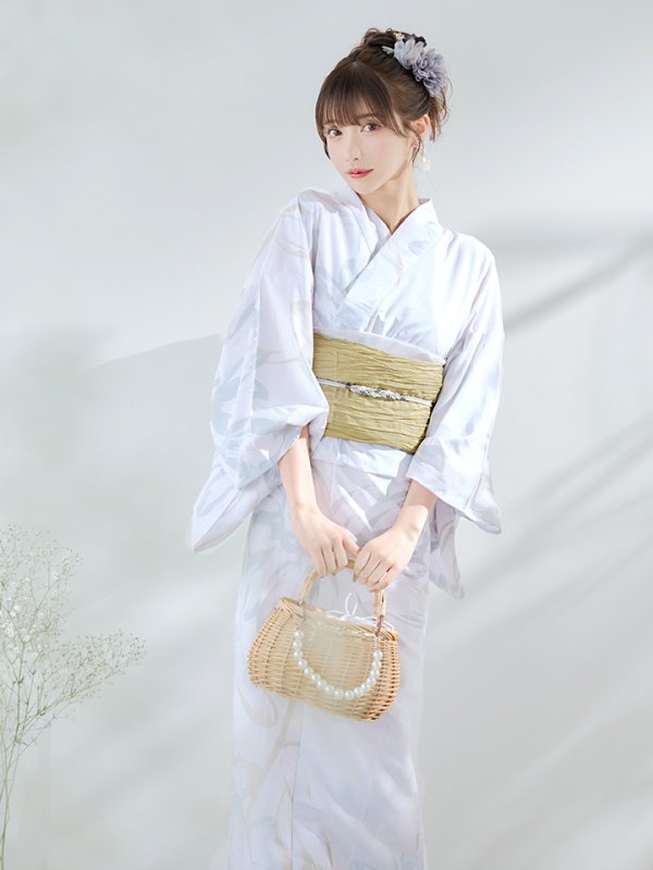 画像13: 【即日発送】ニュアンスフラワーベージュ浴衣  【浴衣３点セット 浴衣/帯/下駄】[YMT]