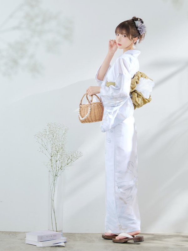 画像14: 【即日発送】ニュアンスフラワーベージュ浴衣  【浴衣３点セット 浴衣/帯/下駄】[YMT]