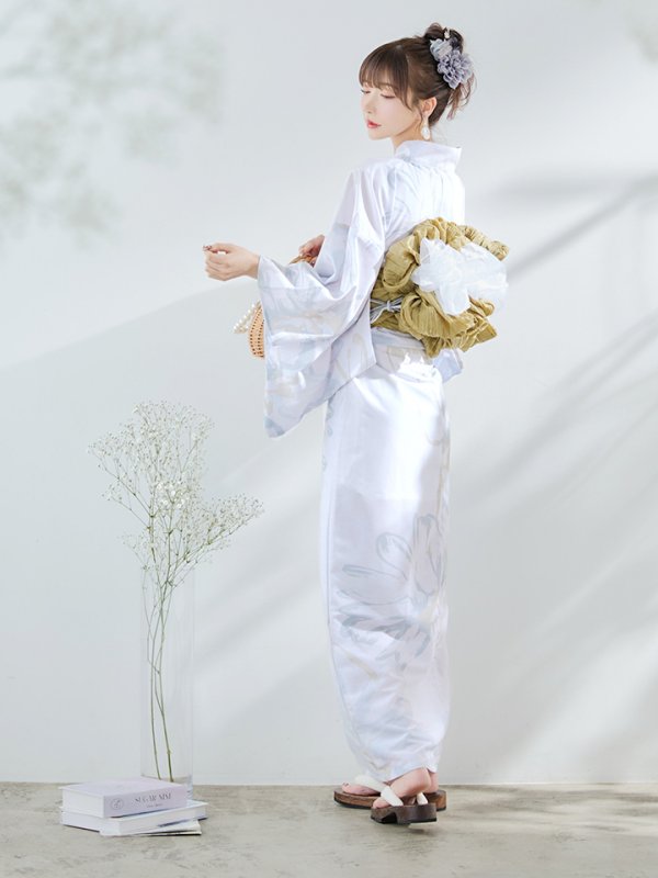 画像15: 【即日発送】ニュアンスフラワーベージュ浴衣  【浴衣３点セット 浴衣/帯/下駄】[YMT]