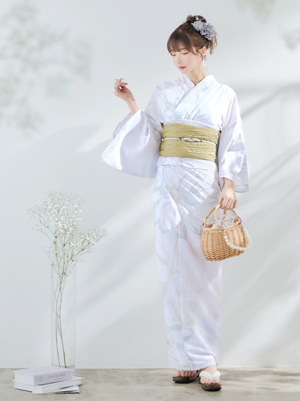 画像16: 【即日発送】ニュアンスフラワーベージュ浴衣  【浴衣３点セット 浴衣/帯/下駄】[YMT]