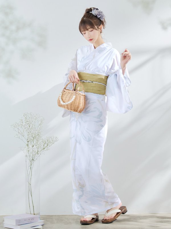 画像17: 【即日発送】ニュアンスフラワーベージュ浴衣  【浴衣３点セット 浴衣/帯/下駄】[YMT]