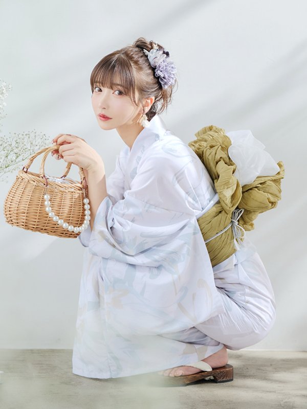 画像3: 【即日発送】ニュアンスフラワーベージュ浴衣  【浴衣３点セット 浴衣/帯/下駄】[YMT]