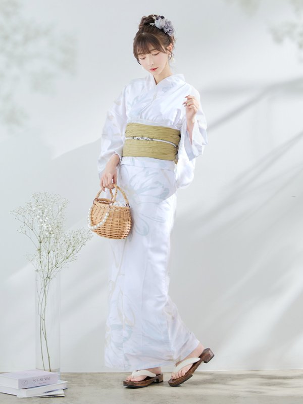 画像4: 【即日発送】ニュアンスフラワーベージュ浴衣  【浴衣３点セット 浴衣/帯/下駄】[YMT]