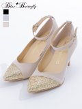 【COMEX】 3color/ 7.5cmヒール/ グリッター/ ラメ/ ポインテッドトゥ/ ストラップ/ ハイヒール/ ストラップ/ パンプス[OF02]