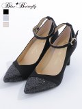 【COMEX】 3color/ 7.5cmヒール/ グリッター/ ラメ/ ポインテッドトゥ/ ストラップ/ ハイヒール/ ストラップ/ パンプス[OF02]