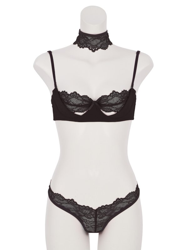 画像10: 【RAVIJOUR/ラヴィジュール】ピーカーブー ブラ&ショーツ セット / ランジェリー / セクシーランジェリー / 下着 / 3点セット【OF08】