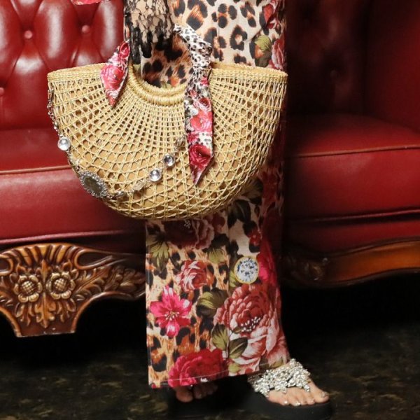 画像6: 【即日発送】値下げ！【さくりなコラボ】キラキラローズ&レオパード柄浴衣セット 【浴衣３点セット 浴衣/帯/下駄】（19obi-2/Yheko-BK/Yhimo-BK/GETA-01-kj-8-R）【YMT】