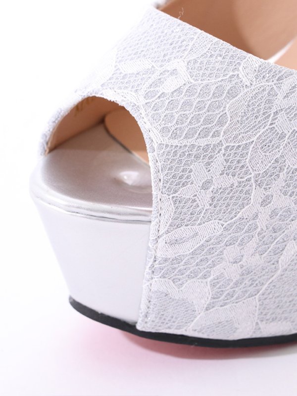 画像7: オープントゥレースパンプス/厚底/レース【35-39サイズ/2カラー】[OF02]