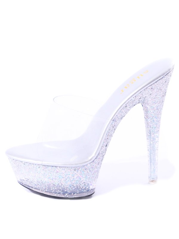 画像5: グリッタークリアオープントゥプラットフォームパンプス/クリアサンダル/厚底【35-41サイズ/1カラー】[OF02]