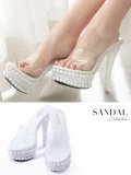 ビジューパールオープントゥクリアサンダル/厚底【36-40サイズ/1カラー】[OF02] S3176YN