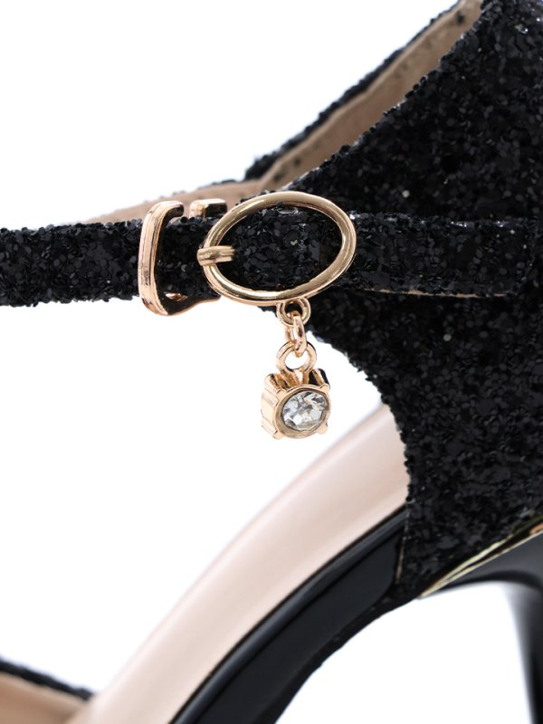 画像11: ストラップ/ビジュー/12cmヒール/厚底/グリッター/ラメ/サンダル【34-40サイズ/3カラー】[OF02]