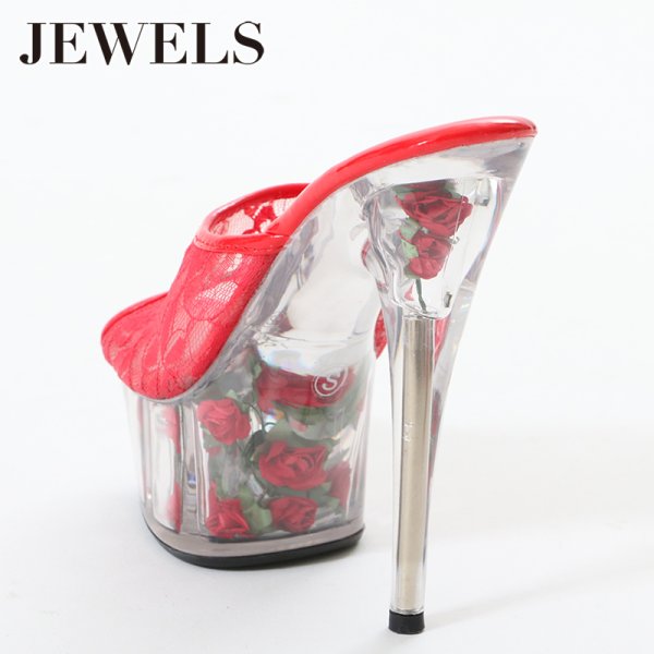 画像5: SALE!【62%OFF】【小悪魔ageha掲載商品】大人気のバラサンダルからNEWバージョン登場！レースデザインがSEXY&CUTEな足元を演出♪薔薇詰め厚底クリアヒールサンダル[OF02]