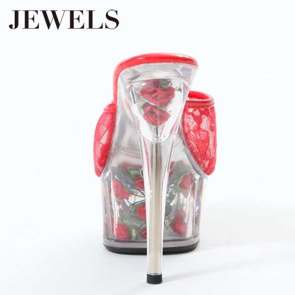 画像6: SALE!【62%OFF】【小悪魔ageha掲載商品】大人気のバラサンダルからNEWバージョン登場！レースデザインがSEXY&CUTEな足元を演出♪薔薇詰め厚底クリアヒールサンダル[OF02]