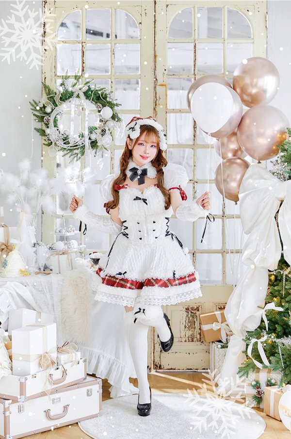 画像4: 【即日発送！】【クリスマスコスプレ7点セット】【Malymoon/マリームーン】ミルクニットフレーズたれ耳サンタドレス【SM-ML/1カラー】[OF03]