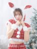 画像1: 【即日発送！】【サンタコス 5点セット】【XS-XLサイズ/2カラー】ツイードチェックバニーサンタコスプレ[YMT] (1)