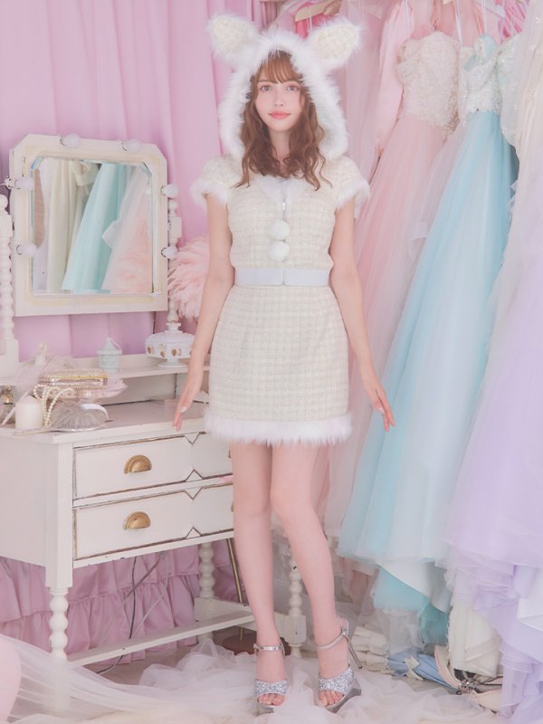 画像5: 【即日発送！】【サンタコス5点セット】【XS-XLサイズ/2カラー】ツイードチェックバニーサンタコスプレ[OF04]