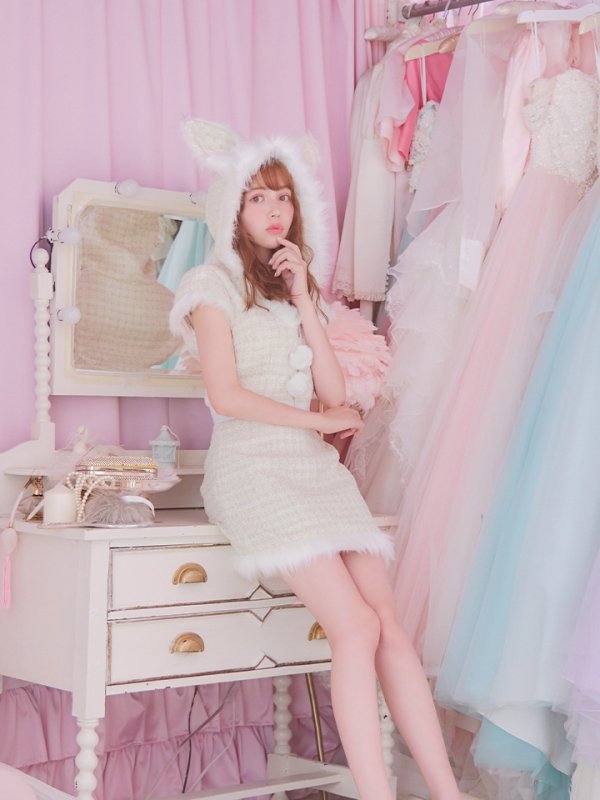 画像6: 【即日発送！】【サンタコス5点セット】【XS-XLサイズ/2カラー】ツイードチェックバニーサンタコスプレ[OF04]