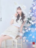 【即日発送！】【サンタコス5点セット】【XS-XLサイズ/2カラー】ツイードチェックバニーサンタコスプレ[YMT]