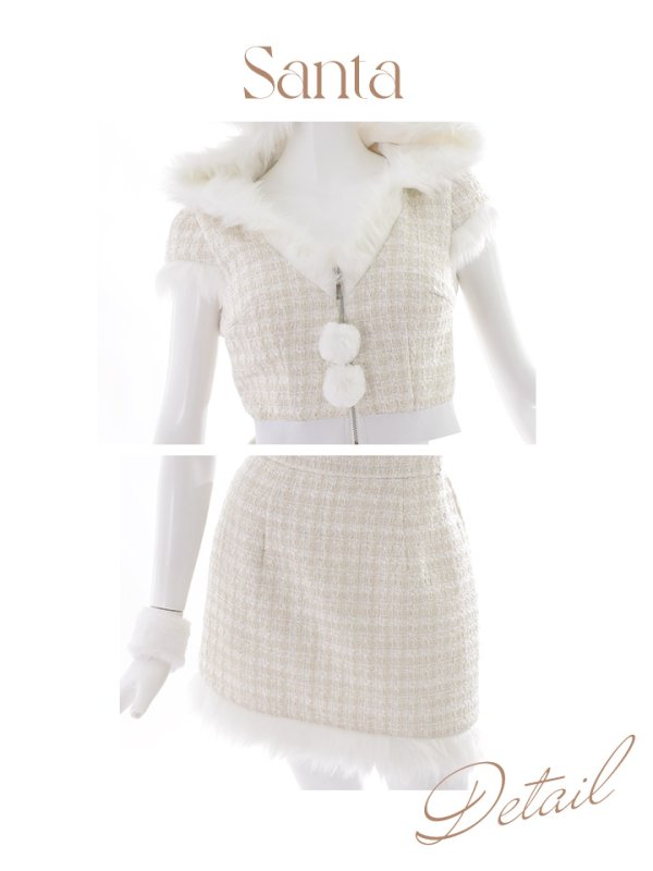画像40: 【即日発送！】【サンタコス5点セット】【XS-XLサイズ/2カラー】ツイードチェックバニーサンタコスプレ[YMT]