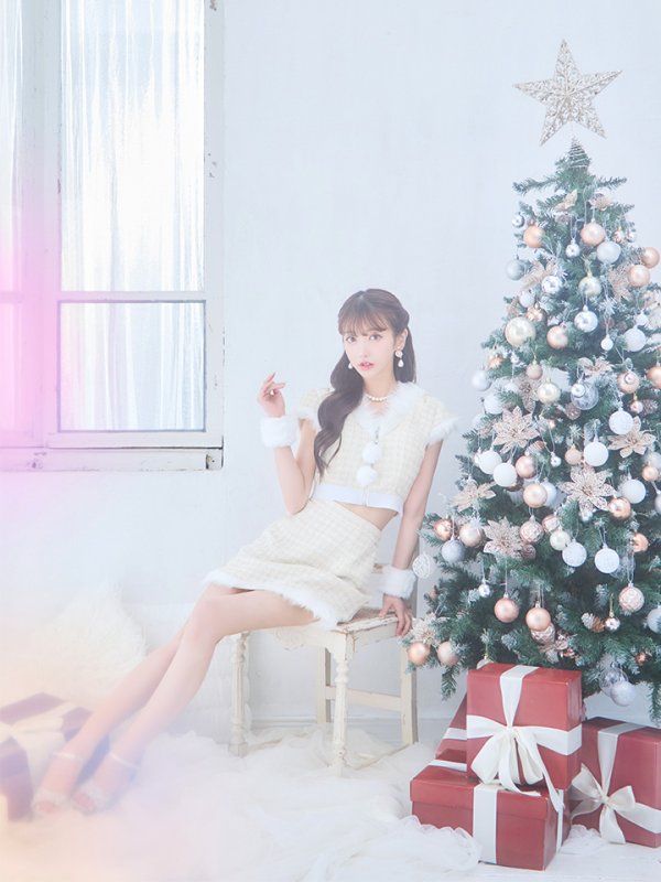 画像6: 【即日発送！】【サンタコス5点セット】【XS-XLサイズ/2カラー】ツイードチェックバニーサンタコスプレ[YMT]