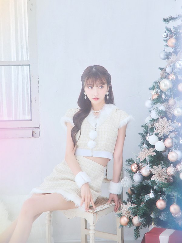 画像7: 【即日発送！】【サンタコス5点セット】【XS-XLサイズ/2カラー】ツイードチェックバニーサンタコスプレ[YMT]