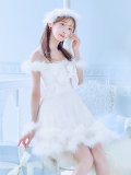 【即日発送！】【サンタコス 4点セット】【XS-Lサイズ/4カラー】フロントビッグリボンオフショルフレアサンタ[YMT]