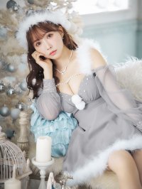 【サンタSALE!!】【即日発送】【サンタコス 3点セット】【XS-XLサイズ/2カラー】シアーチュールオフショルダーサンタコスプレ[HC03]