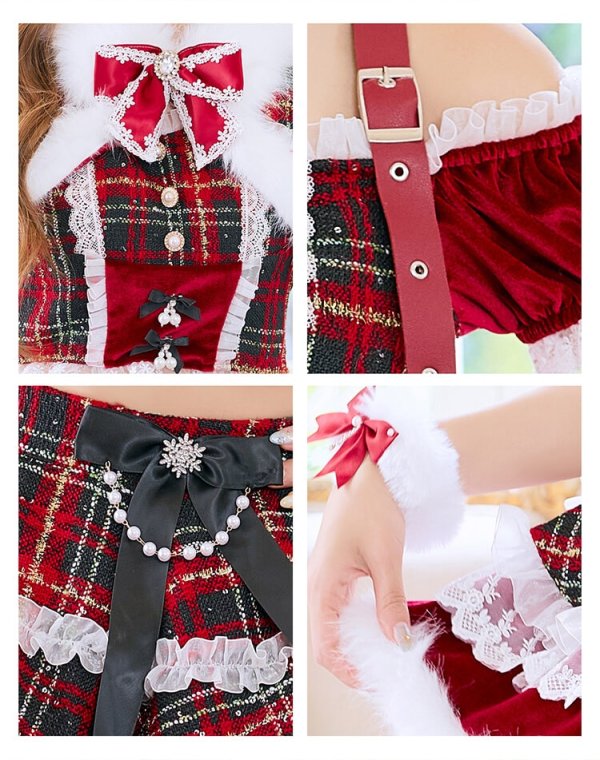 画像9: 【クリスマスコスプレ10点セット】【Malymoon/マリームーン】ロイヤルツイードケープサンタ【2サイズ/1カラー】【予約/12月上旬発送予定】[HC03]