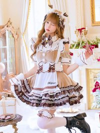 【クリスマスコスプレ13点セット】【Malymoon/マリームーン】ミルクティーチェックトナカイメイド【2サイズ/1カラー】【予約/12月上旬発送予定】[HC03]