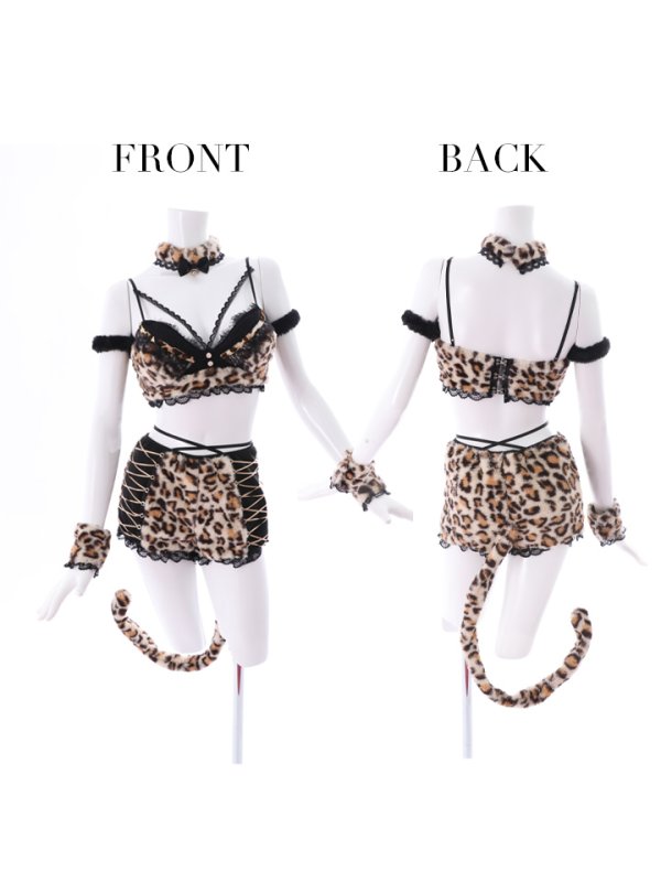 画像12: 【即日発送！】【sugar nine×マリームーンコラボ】 セクシーレオパードコスプレセット【ハロウィン7点セット】【XS-Lサイズ/1カラー】[HC02]