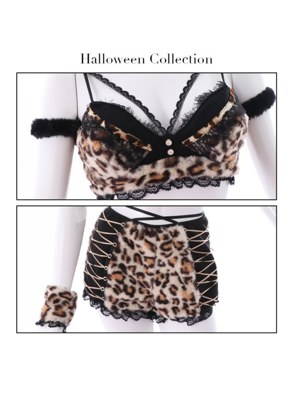 画像13: 【即日発送！】【sugar nine×マリームーンコラボ】 セクシーレオパードコスプレセット【ハロウィン7点セット】【XS-Lサイズ/1カラー】[HC02]