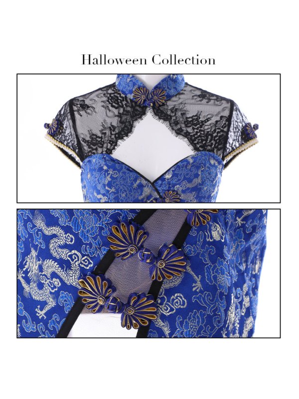 画像35: 【即日発送】【ハロウィン】 タイトチャイナドレス 【コスプレ2点セット】 【XS-Lサイズ/3カラー】(SE01YN)【OF01-U】