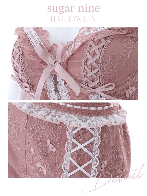 画像27: 門りょうちゃん着用【マリームーンコラボ】 セクシーレースキャット【ハロウィンコスプレ6点セット】【XS-L/7カラー】[OF01]