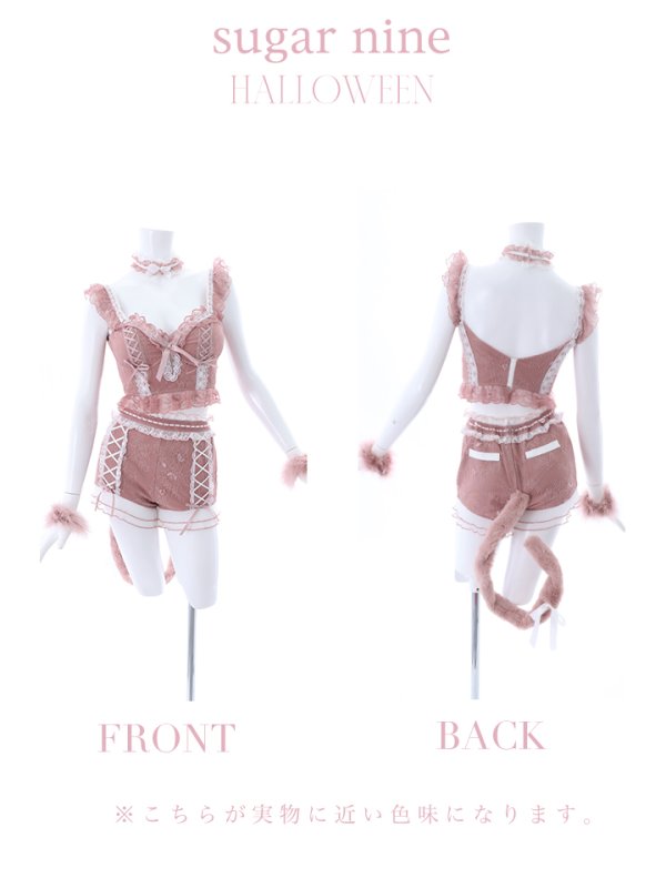 画像20: 門りょうちゃん着用【マリームーンコラボ】 セクシーレースキャット【ハロウィンコスプレ6点セット】【XS-L/7カラー】[OF01]