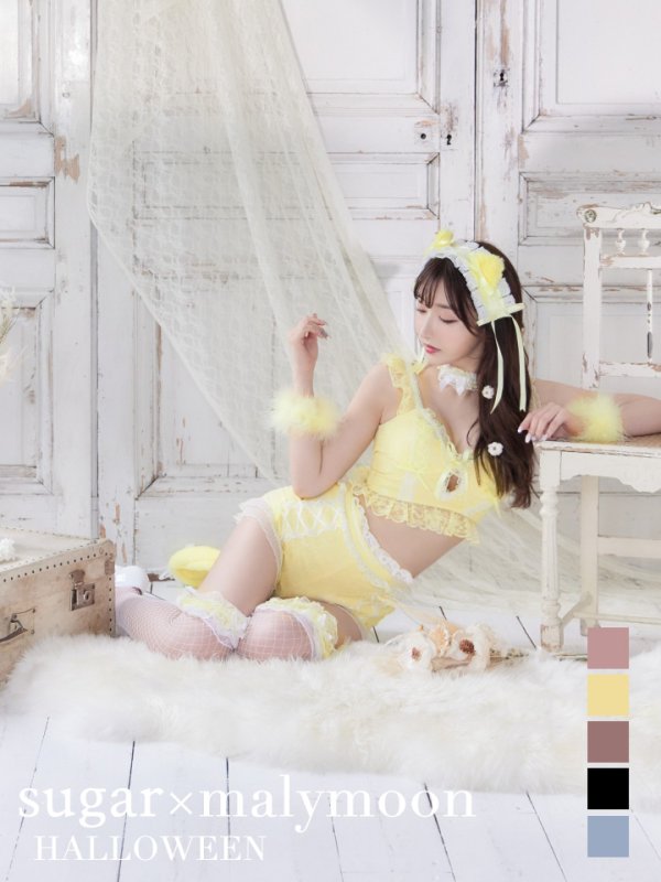 画像32: 【即日発送】【ハロウィン】【マリームーンコラボ】 セクシーレースキャットセットアップ【コスプレ6点セット】【XS-L/7カラー】[HC03]