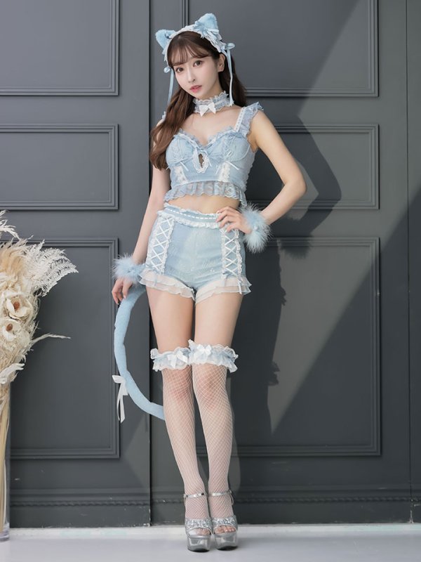 画像13: 【即日発送】【マリームーンコラボ】 セクシーレースキャット【ハロウィンコスプレ6点セット】【XS-L/7カラー】[OF01]