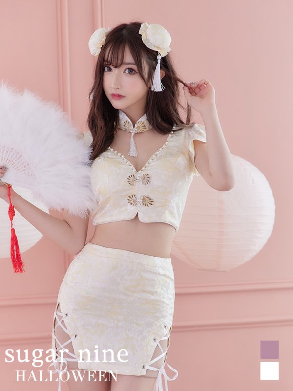 画像4: 【SALE!!】【即日発送】セットアップチャイナドレスコスプレ【sugar nineハロウィン4点セット】【XS-Lサイズ/2カラー】(SE01YN-WH)[HC03]