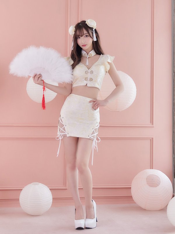 画像12: 【SALE!!】【即日発送】セットアップチャイナドレスコスプレ【sugar nineハロウィン4点セット】【XS-Lサイズ/2カラー】(SE01YN-WH)[HC03]