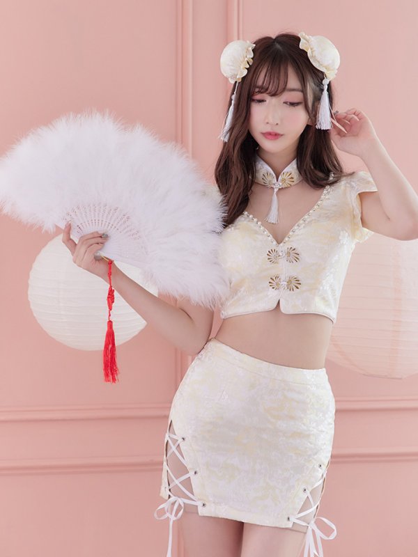 画像11: 【SALE!!】【即日発送】セットアップチャイナドレスコスプレ【sugar nineハロウィン4点セット】【XS-Lサイズ/2カラー】(SE01YN-WH)[HC03]