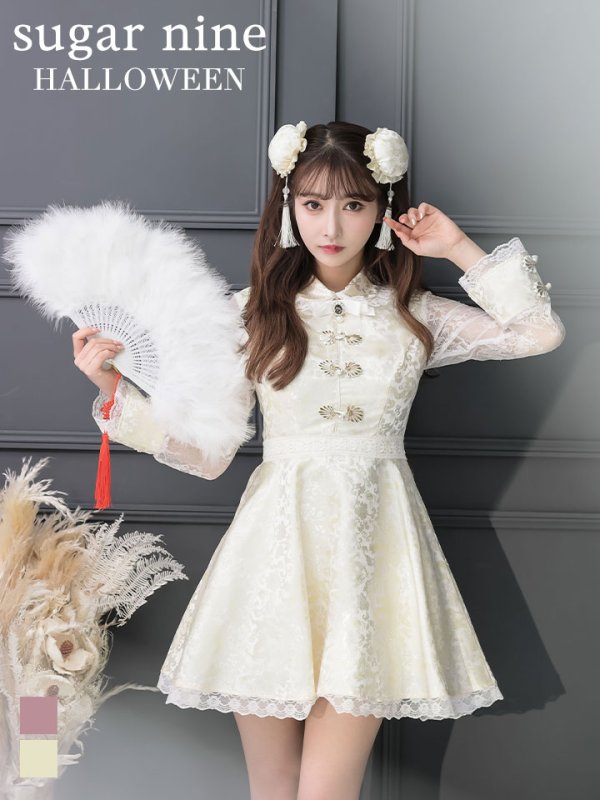 画像1: 【即日発送】Aライン/フレアスカートチャイナコスプレ【sugar nineハロウィン3点セット】【S-XLサイズ/2カラー】[YMT]