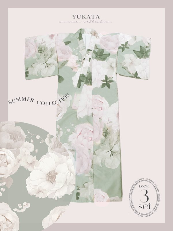 画像25: 【即日発送】アンティークフラワーモダン浴衣  【浴衣３点セット 浴衣/帯/下駄】[YMT]