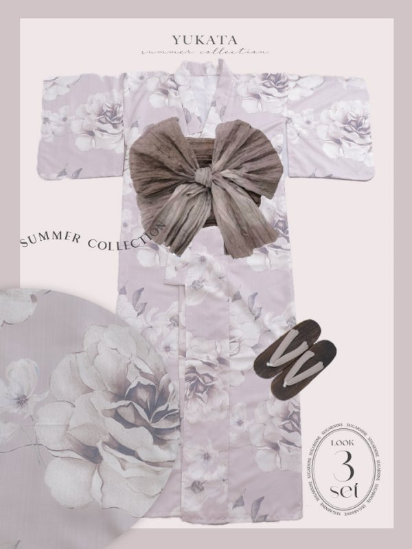 画像17: 【即日発送】アンティーク調ロマンティック牡丹浴衣  【浴衣３点セット 浴衣/帯/下駄】[YMT]