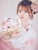 画像2: レッドブラウンブーケ浴衣  【浴衣３点セット 浴衣/帯/下駄】OBI-siwa-200-kj-8-P / HIMO-900-yn-8-P / HEKO-800-sb-5-W / GETA-01-kj-7-P [YMT] (2)