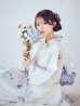 画像2: ソフトモダンシアーフラワー浴衣【浴衣３点セット 浴衣/帯/下駄】OBI-g-500-kj-8-GY / HIMO-900-yn-3-GYxGD / HEKO-800-sb-5-W / GETA-01-kj-3-IV/ [YMT] (2)