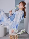 【予約 / 5月中旬発送予定】蒼華に咲く牡丹浴衣 OBI-siwa-204-wk-10-LBL / HIMO-906-yn-IV / HEKO-800-sb-10-LBL / YA-1068-kn-W / GETA-01-kj-2-BL/ [yo/YMT]