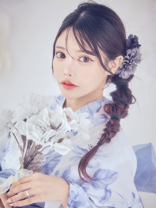 画像4: 【即日発送】モダンフラワー大人エレガント浴衣【浴衣３点セット 浴衣/帯/下駄】[OF04]