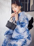 水彩彼岸花柄浴衣 OBI-siwa-204-wk-4-NV / HIMO-900-yn-3-GYxGD / HEKO-800-sb-5-W / YA-73-kn-BLGR / GETA-01-kj-2-BL/ [YMT]