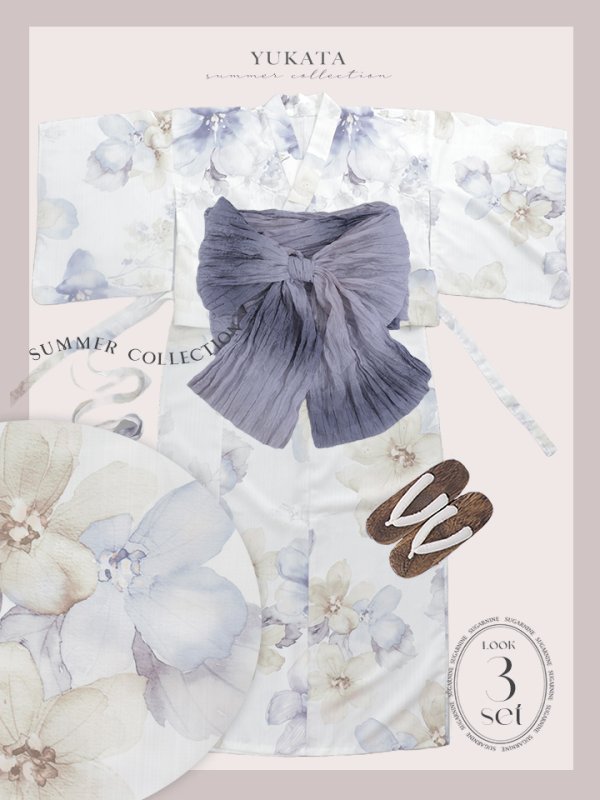 画像27: 【即日発送】セパレートシャーベットフラワー牡丹浴衣  【浴衣4点セット 浴衣/帯/下駄】[YMT]