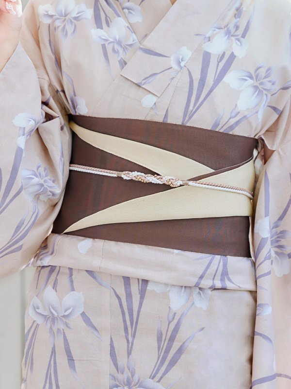 画像6: 【即日発送】ベージュ地×水仙の花浴衣  【浴衣３点セット 浴衣/帯/下駄】[YMT]