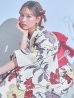 画像6: 【即日発送】レトロモダンフラワー浴衣  【浴衣３点セット 浴衣/帯/下駄】OBI-hira-100-ok-14-RxWR / HIMO-900-yn-4-GYxGY / HEKO-800-sb-5-W / YA-1026-kn-R / GETA-01-kj-8-R/  [YMT]